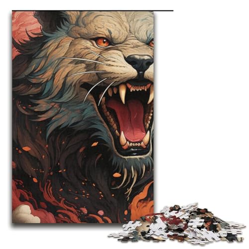 Puzzle für Erwachsene 1000 Teile Psychedelic Tiger Papierpuzzle für Kinder Lernspiel 1000 Teile (38 x 26 cm) von mowenbingpeng