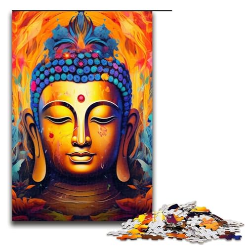 Puzzle für Erwachsene 1000 Teile Psychedelischer Buddha Puzzlespiel lustiges Spielzeug 1000 Teile (75 x 50 cm) von mowenbingpeng