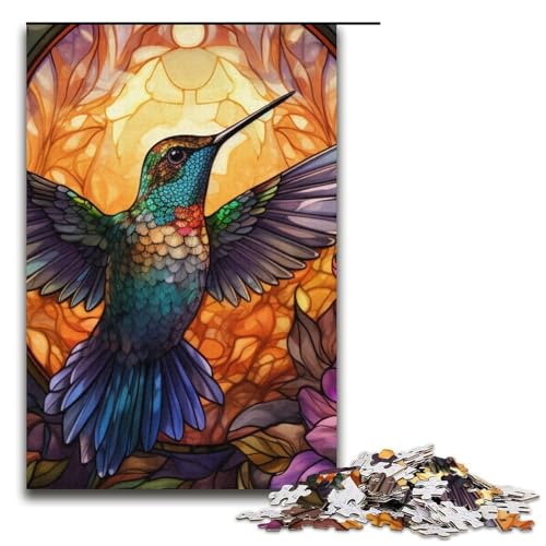 Puzzle für Erwachsene 1000 Teile Psychedelischer Kolibri Papierpuzzle für Kinder Lernspiel 1000 Teile (38 x 26 cm) von mowenbingpeng