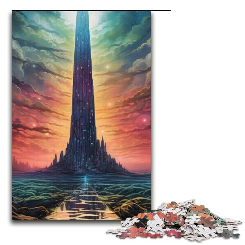 Puzzle für Erwachsene 1000 Teile Psychedelischer Obelisk Lernspiele für Zuhause DIY-Spielzeug tolles Geschenk für Spiele 1000 Teile (38 x 26 cm) von mowenbingpeng