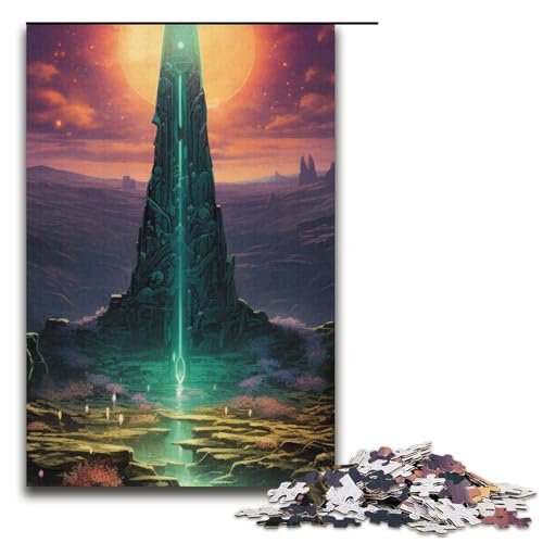 Puzzle für Erwachsene 1000 Teile Psychedelischer Obelisk Papierpuzzle für Kinder Lernspiel 1000 Teile (38 x 26 cm) von mowenbingpeng