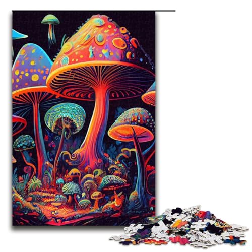Puzzle für Erwachsene 1000 Teile Psychedelischer Pilzwald Puzzlespiele Spielzeug Geschenk geeignet für die Schreibtischdekoration 1000 Teile (75 x 50 cm) von mowenbingpeng