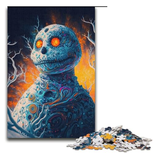 Puzzle für Erwachsene 1000 Teile Psychedelischer Schneemann Geburtstagsgeschenk für Teenager ab 14 Jahren 1000 Teile (38 x 26 cm) von mowenbingpeng