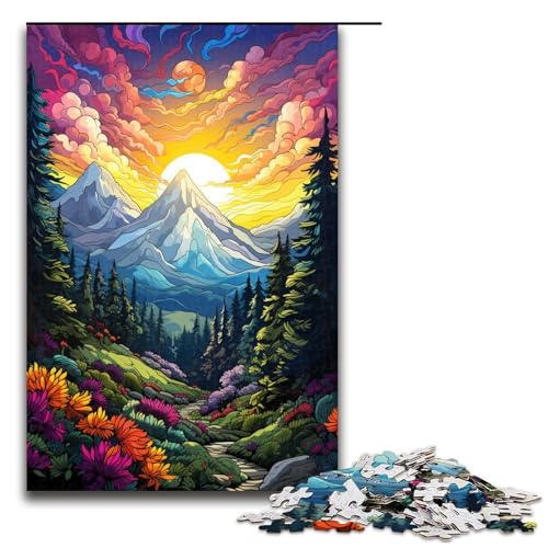 Puzzle für Erwachsene 1000 Teile Puzzle für Erwachsene buntes psychedelisches Sonnenuntergangs-Berg-Puzzle 1000-teiliges Puzzlespiel Puzzle für Erwachsene 1000 Teile Puzzle für Erwachsene buntes psychedelisches Sonnenuntergangs-Berg-Puzzle 1000-teiliges Puzzlespiel von mowenbingpeng