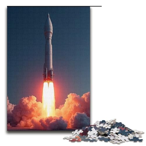 Puzzle für Erwachsene 1000 Teile Raketenpuzzle Holzpuzzle Lernspiel Herausforderungsspielzeug 1000 Teile (38 x 26 cm) von mowenbingpeng