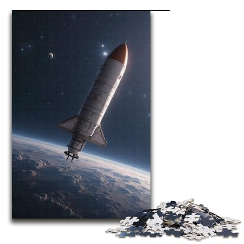 Puzzle für Erwachsene 1000 Teile Raumschiff-Familie Holzpuzzle Lernspiel Herausforderungsspielzeug 1000 Teile (38 x 26 cm) von mowenbingpeng