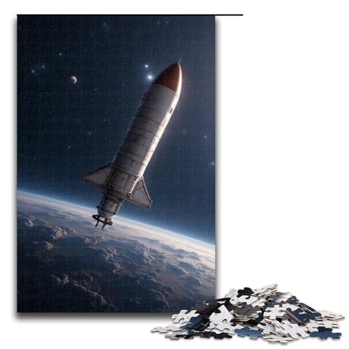 Puzzle für Erwachsene 1000 Teile Raumschiff-Puzzle Holzpuzzle Lernspiel Herausforderungsspielzeug 1000 Teile (75 x 50 cm) von mowenbingpeng