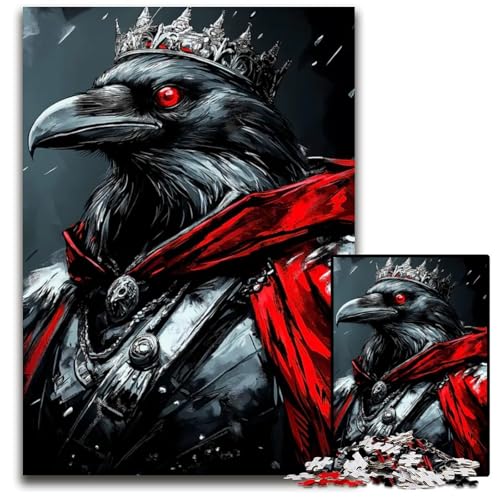 Puzzle für Erwachsene 1000 Teile Raven King Digitale Kunst Puzzles für Erwachsene Lernspielzeug für Jugendliche HeimbüroDekoration 1000 Teile (75 x 50 cm) von mowenbingpeng