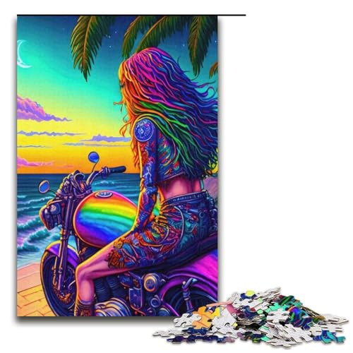 Puzzle für Erwachsene 1000 Teile Rebel Ride by The Ocean Puzzlespiel Spielzeug lustig 1000 Teile (38 x 26 cm) von mowenbingpeng