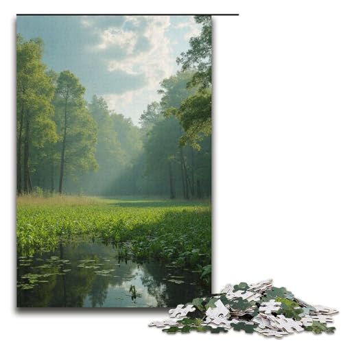 Puzzle für Erwachsene 1000 Teile Reed Marsh Holzpuzzle für Kinder Lernspiel 1000 Teile (38 x 26 cm) von mowenbingpeng