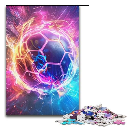 Puzzle für Erwachsene 1000 Teile Regenbogen-Fußball Lernspiele für Zuhause DIY-Spielzeug tolles Geschenk für Spiele 1000 Teile (38 x 26 cm) von mowenbingpeng