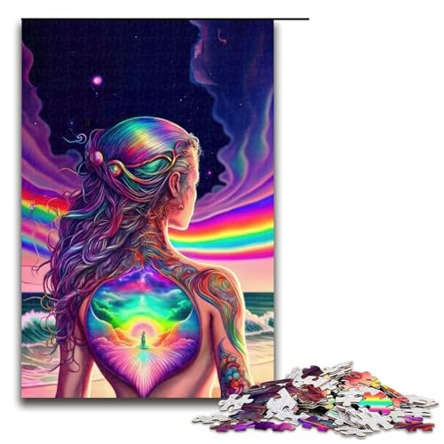 Puzzle für Erwachsene 1000 Teile Regenbogen-Strandgöttin Geburtstagsgeschenk für Teenager ab 14 Jahren 1000 Teile (75 x 50 cm) von mowenbingpeng