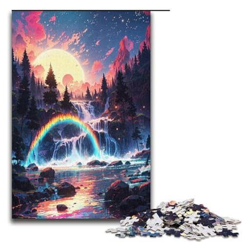 Puzzle für Erwachsene 1000 Teile Regenbogen Wasserfall Lernspiele für Zuhause DIY Spielzeug tolles Geschenk für Spiele 1000 Teile (38 x 26 cm) von mowenbingpeng