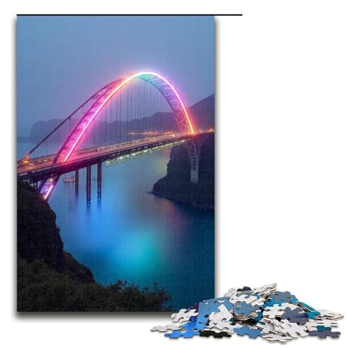 Puzzle für Erwachsene 1000 Teile Regenbogenbrücke Geburtstagsgeschenk Geschenke für Teenager ab 14 Jahren 1000 Teile (75 x 50 cm) von mowenbingpeng