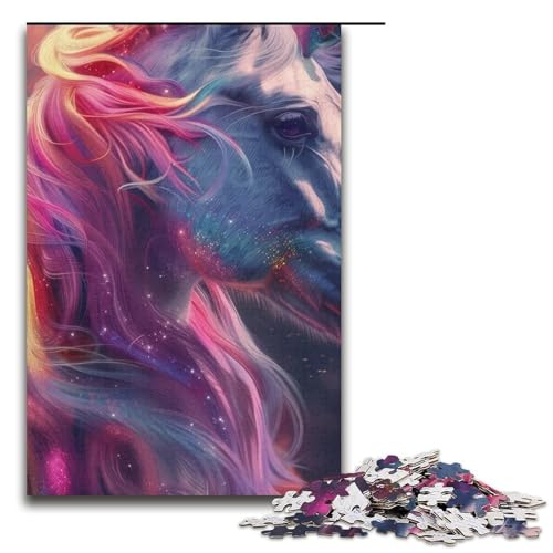 Puzzle für Erwachsene 1000 Teile Regenbogenpferd-Puzzle jedes Teil ist einzigartig anspruchsvolles Familienspiel 1000 Teile (38 x 26 cm) von mowenbingpeng
