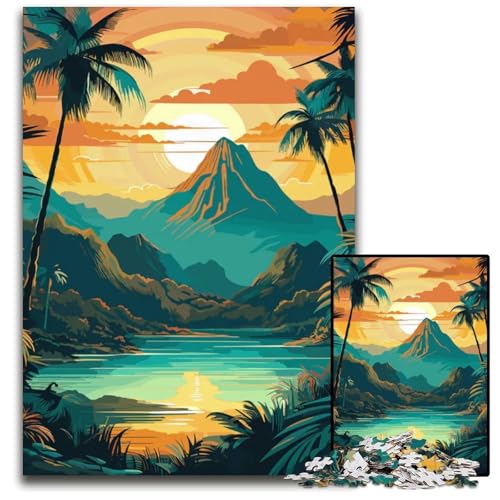 Puzzle für Erwachsene 1000 Teile Regenwald Berg Sonnenuntergang anspruchsvolle Puzzles kreatives Familienspiel Heimdekoration Teenager 1000 PCS (38 x 26 cm) von mowenbingpeng