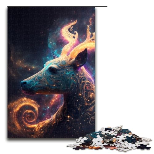 Puzzle für Erwachsene 1000 Teile Rentier-Puzzle Geburtstagsgeschenk für Teenager ab 14 Jahren 1000 Teile (75 x 50 cm) von mowenbingpeng