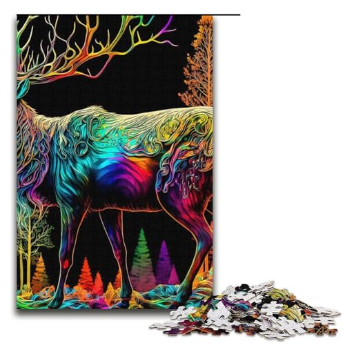 Puzzle für Erwachsene 1000 Teile Rentier-Puzzle Papierpuzzle Lernspiel Herausforderungsspielzeug 1000 Teile (38 x 26 cm) von mowenbingpeng