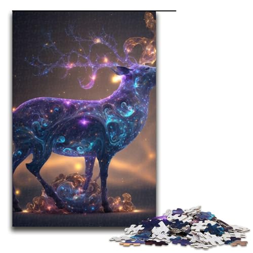Puzzle für Erwachsene 1000 Teile Rentier-Puzzle Spiele Spielzeug Geschenk geeignet für die Schreibtischdekoration 1000 Teile (75 x 50 cm) von mowenbingpeng