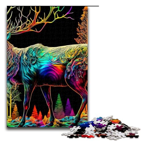 Puzzle für Erwachsene 1000 Teile Rentier-Puzzle Spielspielzeug lustig 1000 Teile (75 x 50 cm) von mowenbingpeng