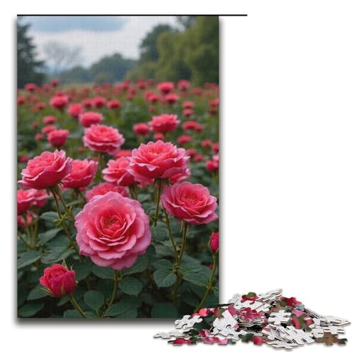 Puzzle für Erwachsene 1000 Teile Rosen-Holzpuzzle für Kinder Lernspiel 1000 Teile (38 x 26 cm) von mowenbingpeng
