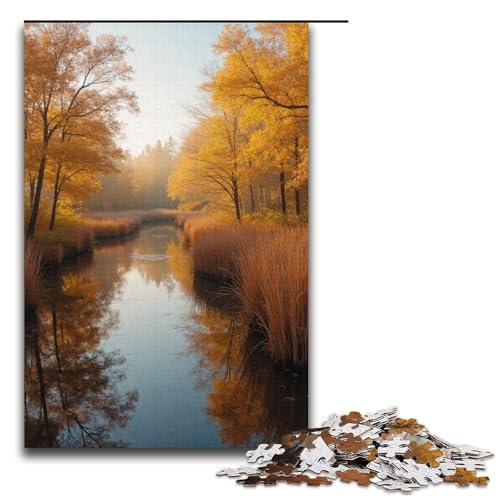 Puzzle für Erwachsene 1000 Teile Schilf im Herbst Familien-Holzpuzzle Lernspiel Herausforderungsspielzeug 1000 Teile (38 x 26 cm) von mowenbingpeng