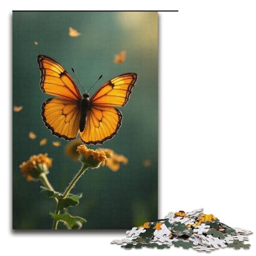 Puzzle für Erwachsene 1000 Teile Schmetterling flattern Holzpuzzle für Kinder Lernspiel 1000 Teile (38 x 26 cm) von mowenbingpeng