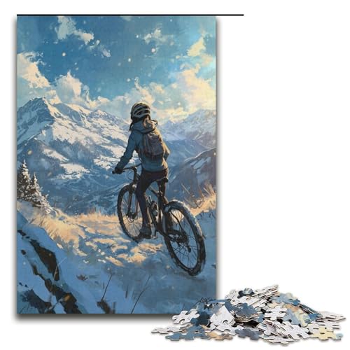 Puzzle für Erwachsene 1000 Teile Schneefahrrad Puzzle Geburtstagsgeschenk für Teenager ab 14 Jahren 1000 Teile (38 x 26 cm) von mowenbingpeng