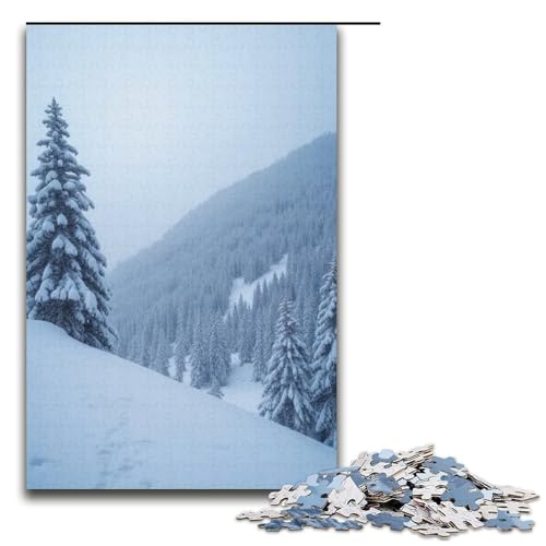 Puzzle für Erwachsene 1000 Teile Schneefeld-Puzzle Holzpuzzle Lernspiel Herausforderungsspielzeug 1000 Teile (38 x 26 cm) von mowenbingpeng
