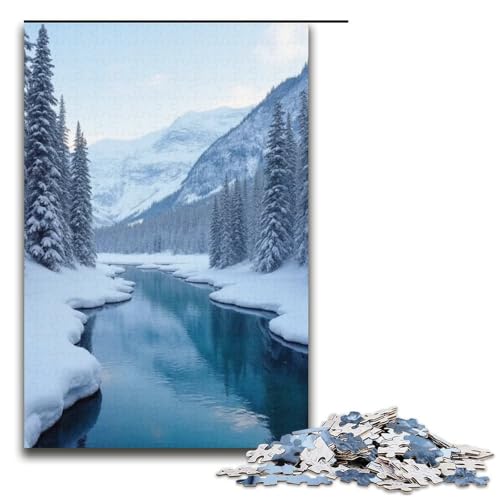 Puzzle für Erwachsene 1000 Teile Schneefluss-Puzzle Lernspiele für Zuhause DIY-Spielzeug tolles Geschenk für Spiele 1000 Teile (38 x 26 cm) von mowenbingpeng