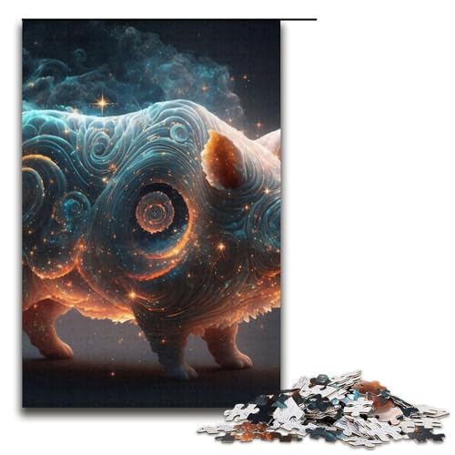 Puzzle für Erwachsene 1000 Teile Schweine-Puzzle Spiele Spielzeug Geschenk geeignet für die Schreibtischdekoration 1000 Teile (38 x 26 cm) von mowenbingpeng