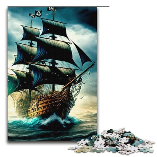 Puzzle für Erwachsene 1000 Teile Segel-Piratenschiff Puzzle Spiele Spielzeug Geschenk geeignet für die Schreibtischdekoration 1000 Teile (38 x 26 cm) von mowenbingpeng