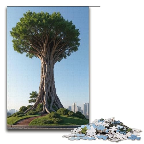 Puzzle für Erwachsene 1000 Teile Supertree Family Holzpuzzle Lernspiel Herausforderungsspielzeug 1000 Teile (38 x 26 cm) von mowenbingpeng