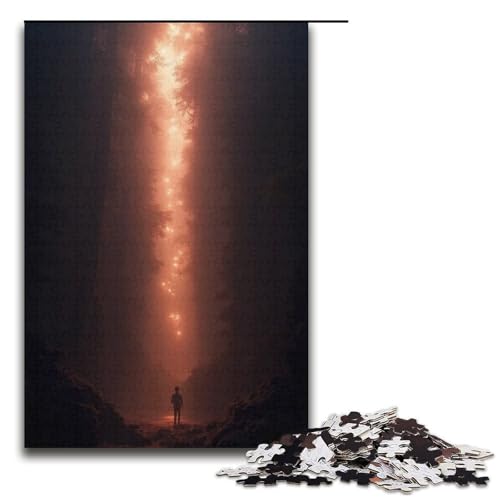 Puzzle für Erwachsene 1000 Teile Tausende von Lichtstrahlen Holzpuzzle Lernspiel Herausforderungsspielzeug 1000 Teile (38 x 26 cm) von mowenbingpeng