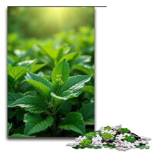 Puzzle für Erwachsene 1000 Teile Teegarten grüne Familie Holzpuzzle Lernspiel Herausforderungsspielzeug 1000 Teile (75 x 50 cm) von mowenbingpeng