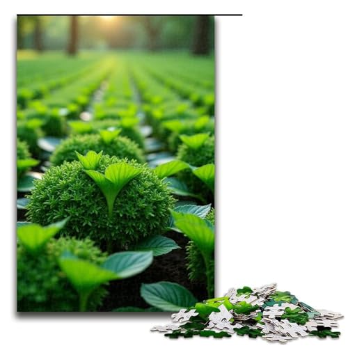 Puzzle für Erwachsene 1000 Teile Teegarten grüne Familie Holzpuzzle Lernspiel Herausforderungsspielzeug 1000 Teile (75 x 50 cm) von mowenbingpeng