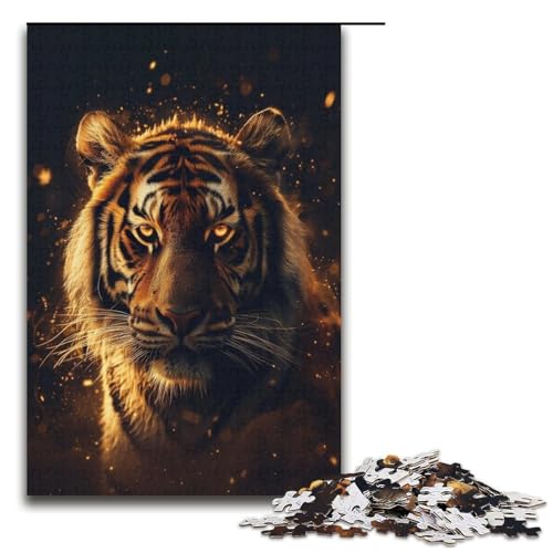 Puzzle für Erwachsene 1000 Teile Tiger Puzzle Holzpuzzle Lernspiel Herausforderungsspielzeug 1000 Teile (38 x 26 cm) von mowenbingpeng