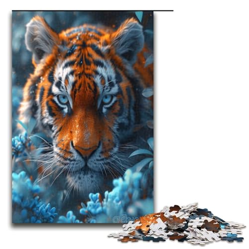 Puzzle für Erwachsene 1000 Teile Tigerfamilie Holzpuzzle Lernspiel Herausforderungsspielzeug 1000 Teile (75 x 50 cm) von mowenbingpeng