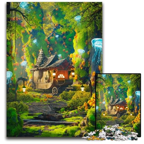 Puzzle für Erwachsene 1000 Teile Verzauberter Wagen Unmögliches Puzzle für Erwachsene pädagogisches Denkspiel künstlerische HeimbüroDekoration ab 14 Jahren 1000 Teile (38 x 26 cm) von mowenbingpeng