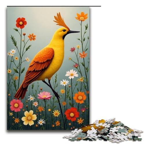 Puzzle für Erwachsene 1000 Teile Vogelgesang und Blumenmuster zum Zusammenbauen hilft dem Gehirn süchtig machendes Spielzeug zur Förderung der Geduld 1000 Teile (75 x 50 cm) von mowenbingpeng