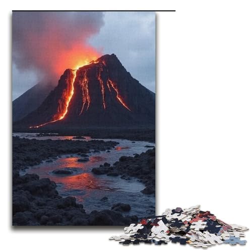 Puzzle für Erwachsene 1000 Teile Vulkangestein Holzpuzzle für Kinder Lernspiel 1000 Teile (38 x 26 cm) von mowenbingpeng