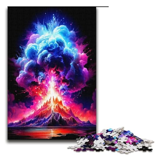 Puzzle für Erwachsene 1000 Teile Vulkanwolkensturm Familien Holzpuzzle Lernspiel Herausforderungsspielzeug 1000 Teile (38 x 26 cm) von mowenbingpeng