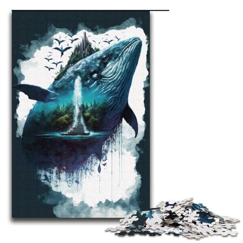 Puzzle für Erwachsene 1000 Teile Wal in den Bäumen Puzzle für Erwachsene Holzpuzzle Familienspiele Weihnachts und Geburtstagsgeschenke 1000 Teile (38 x 26 cm) von mowenbingpeng