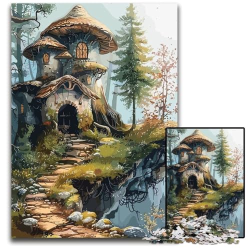 Puzzle für Erwachsene 1000 Teile Waldhaus magische Puzzles für Erwachsene Lernspielzeug für Jugendliche HeimbüroDekor 1000 Teile (75 x 50 cm) von mowenbingpeng