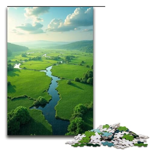 Puzzle für Erwachsene 1000 Teile Wassergefüllte Felder Geburtstagsgeschenk für Teenager ab 14 Jahren 1000 Teile (75 x 50 cm) von mowenbingpeng