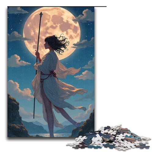 Puzzle für Erwachsene 1000 Teile Wassermondhöhle Familien-Holzpuzzle Lernspiel Herausforderungsspielzeug 1000 Teile (75 x 50 cm) von mowenbingpeng