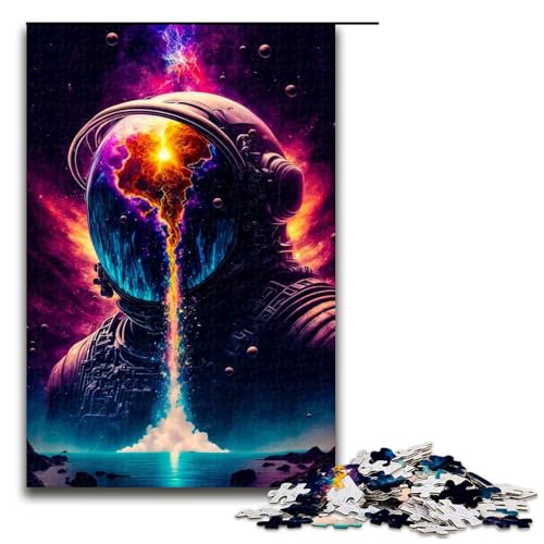 Puzzle für Erwachsene 1000 Teile Weltraum-Astronauten-Puzzle Holzpuzzle 1000 Teile (75 x 50 cm) von mowenbingpeng