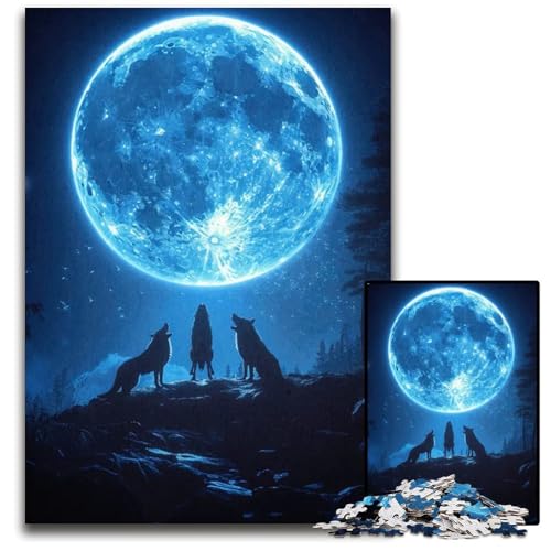 Puzzle für Erwachsene 1000 Teile Wolf bunter Berg unmögliches Puzzle für Erwachsene ideal für Verliebte perfektes Weihnachts Neujahrs und Valentinstagsgeschenk 1000 Teile (38 x 26 cm) von mowenbingpeng