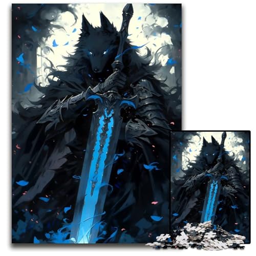 Puzzle für Erwachsene 1000 Teile WolfsritterPuzzle für Erwachsene Lernspielzeug für Jugendliche HeimbüroDekor 1000 Teile (75 x 50 cm) von mowenbingpeng