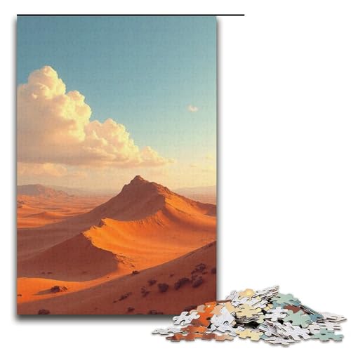 Puzzle für Erwachsene 1000 Teile Wüste () Holzpuzzle Lernspiel Herausforderungsspielzeug 1000 Teile (38 x 26 cm) von mowenbingpeng